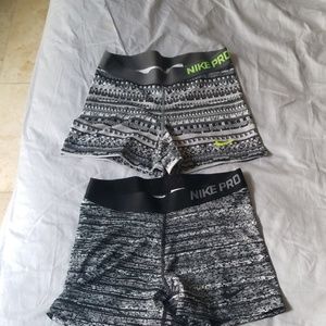 2 Pairs Nike Pro Shorts